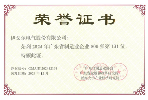NG28南宫喜获【广东省造作业企业500强】